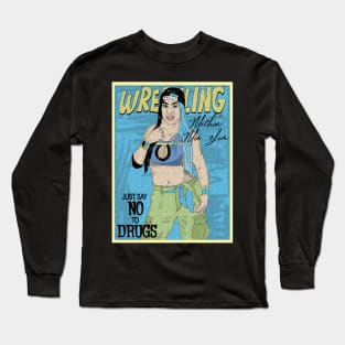 Artwork  Michin Mia Yim Wrestling /// Just say No to Drugs Long Sleeve T-Shirt